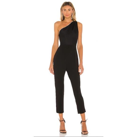 JAY GODFREY Orlando Jumpsuit In Black & Black & Silver Size 6 - Picture 11 of 11